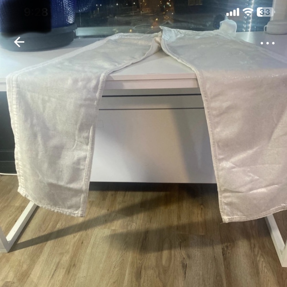 Zara Metallic Silver Straight Leg Jeans